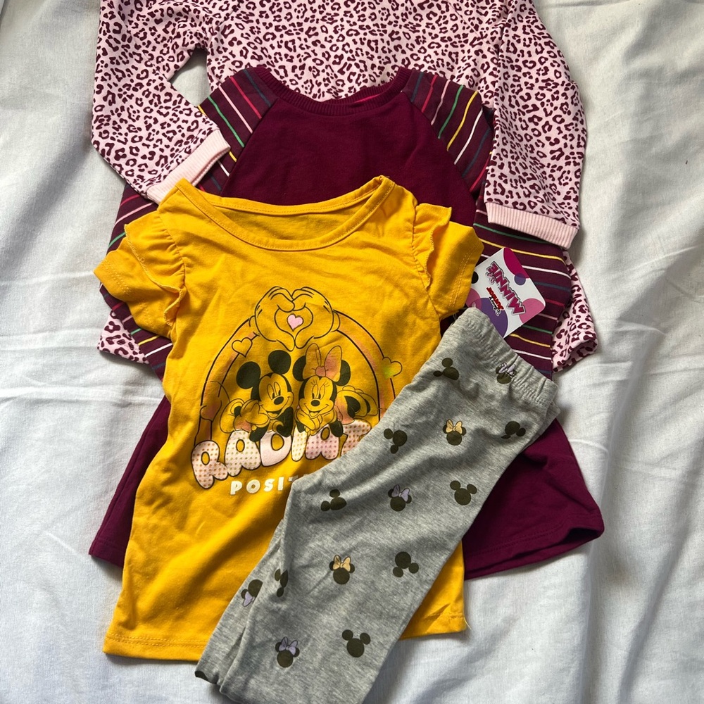 Okie Dokie Kids Casual Dress Set - Yellow, Gray, Burgundy